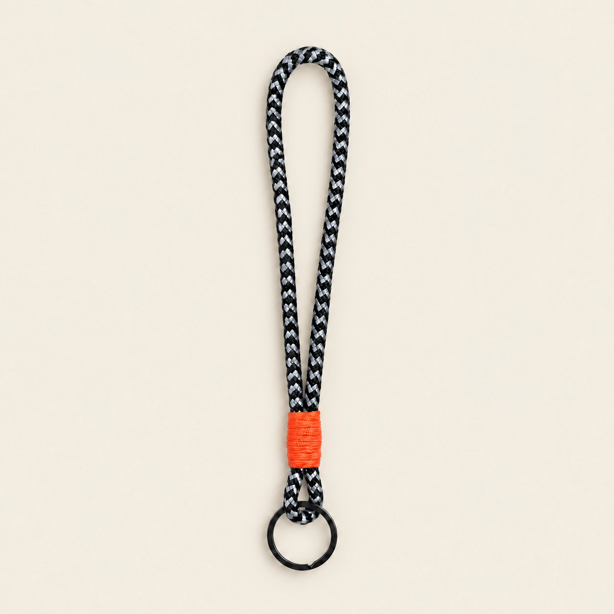 *gyst schlüsselband kurz, orange, schwarzer ring