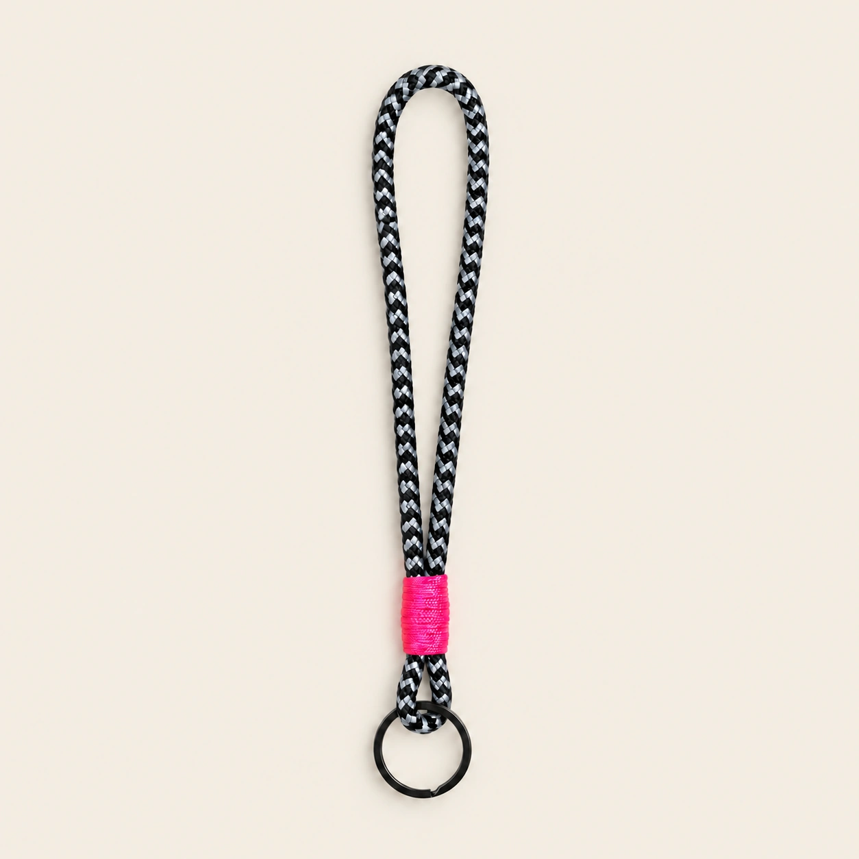 *gyst schlüsselband kurz, pink, schwarzer ring