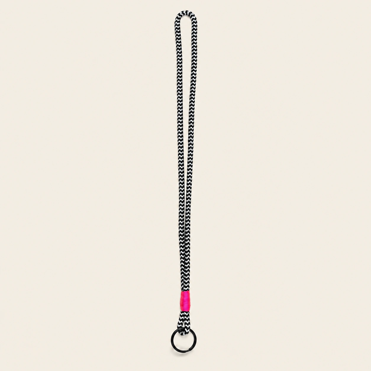 *gyst schlüsselband lang, pink, schwarzer ring